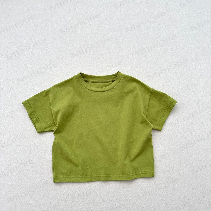 Toddler Solid Color Crew Neck Summer T-shirt - Green - 6-7T - image 3
