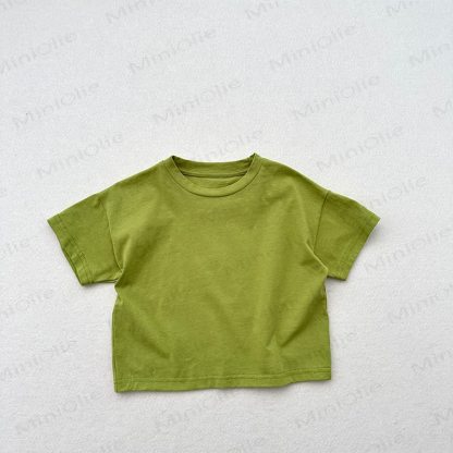 Toddler Solid Color Crew Neck Summer T-shirt - Green - 6-7T - image 3
