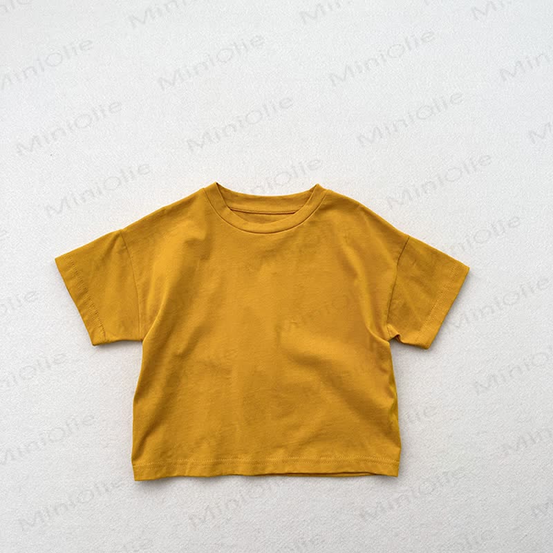 Toddler Solid Color Crew Neck Summer T-shirt - Yellow - 6-7T - image 4