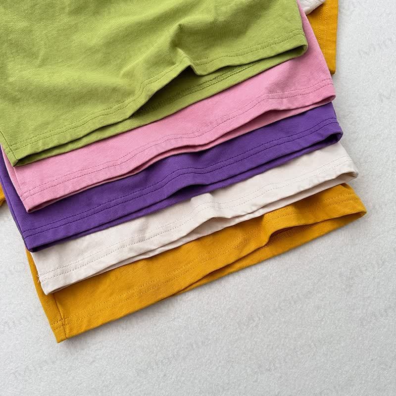 Toddler Solid Color Crew Neck Summer T-shirt - image 9