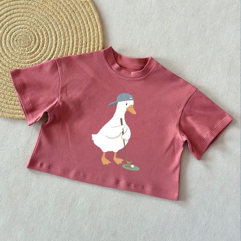 Baby Goose Golf Summer Casual T-Shirt - Brick Red - 2-3T - image 4