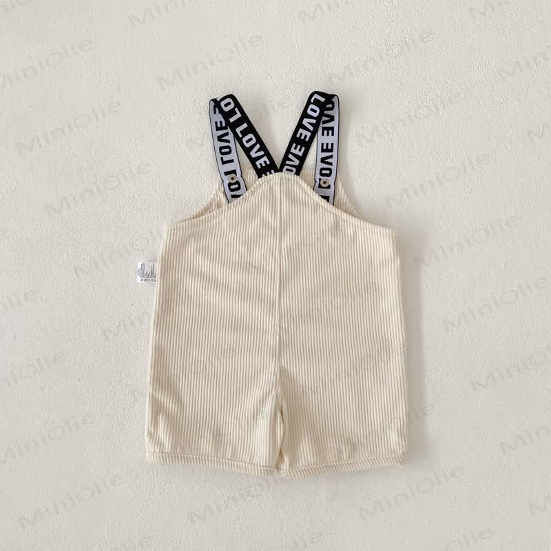 Baby Solid Color Teddy Bear Ribbed Romper - image 5