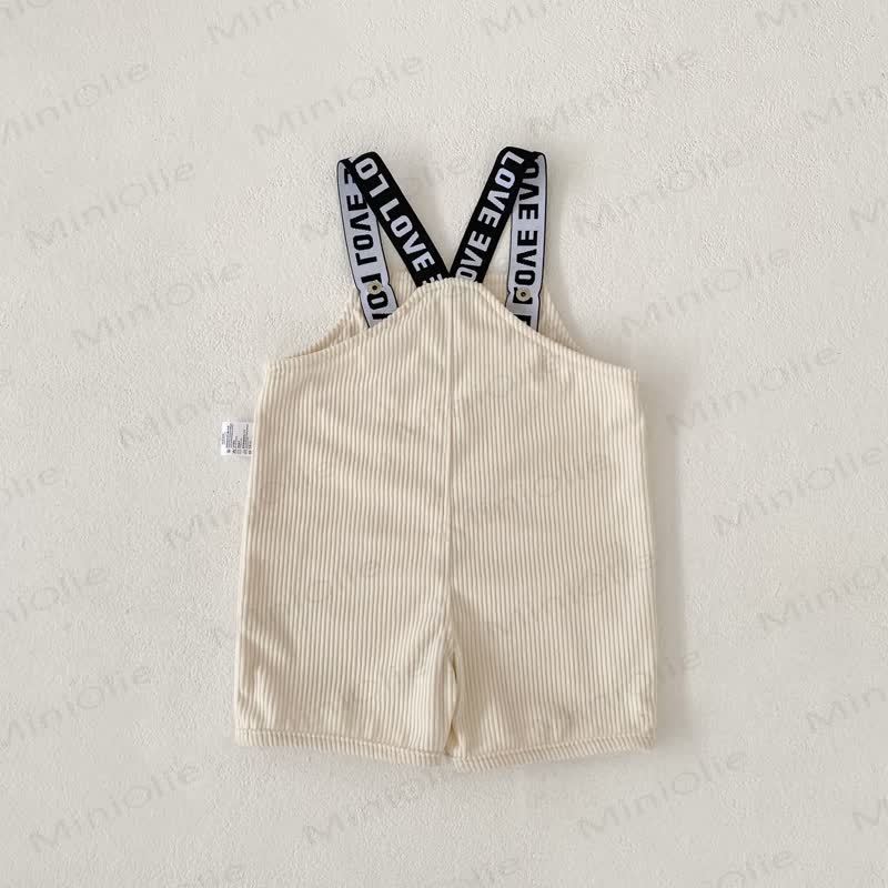 Baby Solid Color Teddy Bear Ribbed Romper - image 5