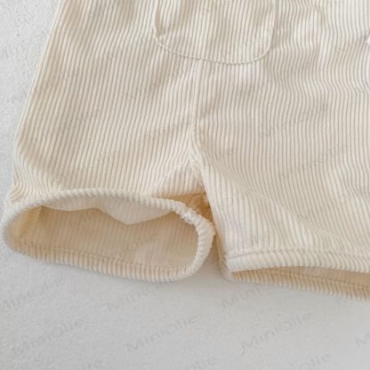 Baby Solid Color Teddy Bear Ribbed Romper - image 7