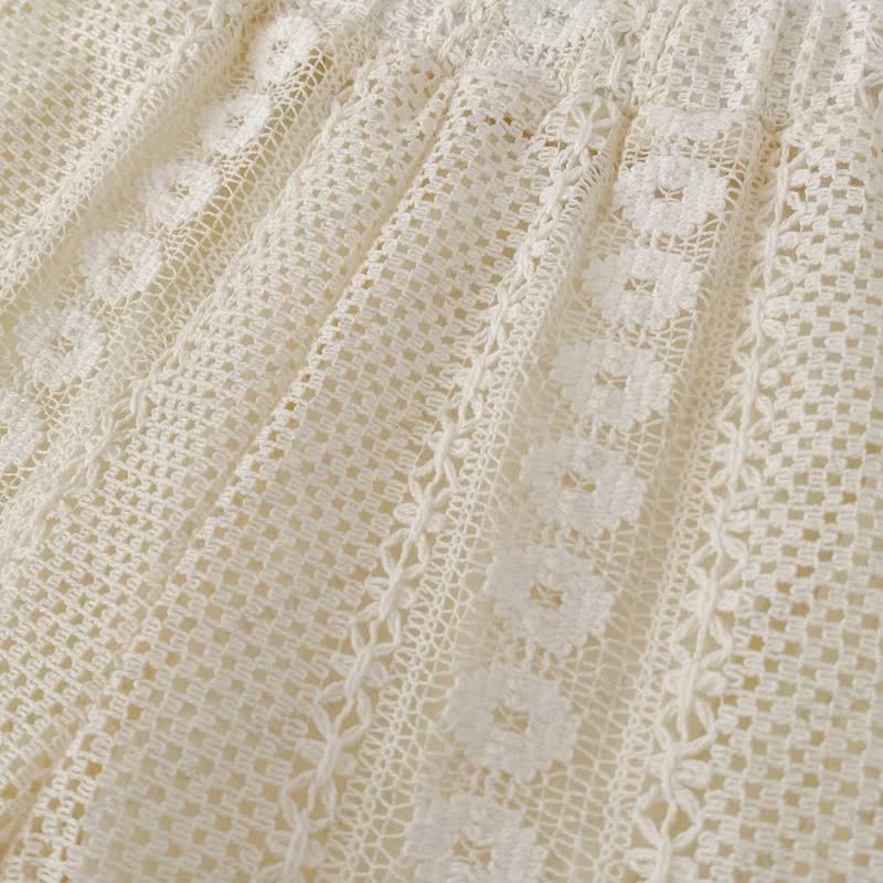 Baby Girls Lace Solid Beige Pants or Tank Top and Shorts Set - image 5