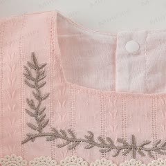 Baby Girl Lace Square-neck Romper - image 3