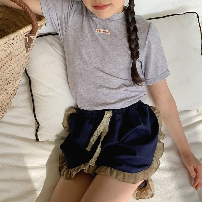 Toddler Soft Cotton Floral Trim Shorts - image 5