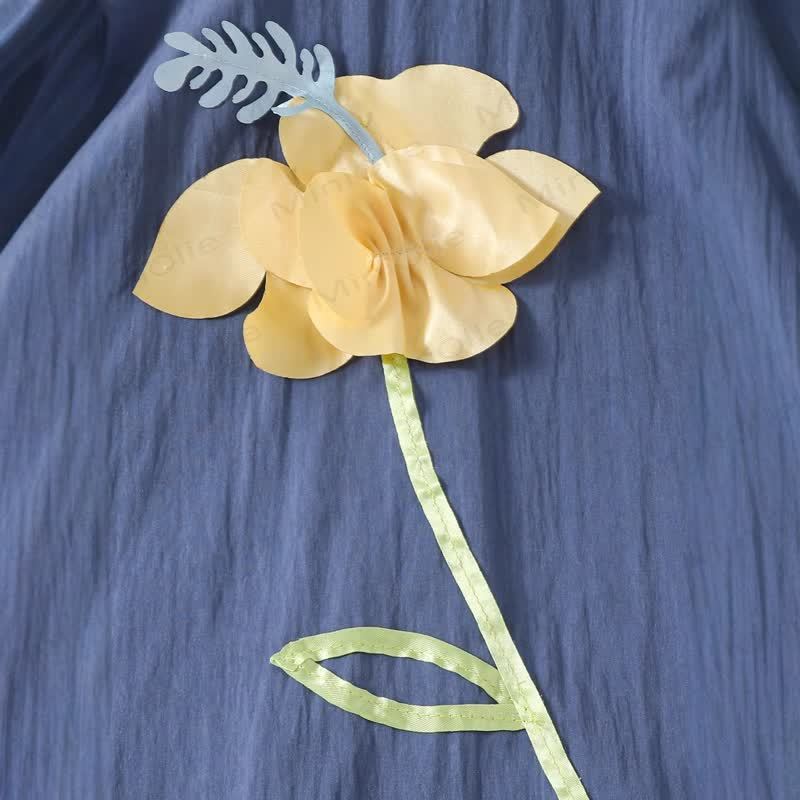 Toddler Girls 3D Yellow Flower A Line Dress - image 5