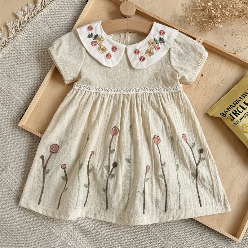 Baby Girls Apricot Floral Print Dress - image 1