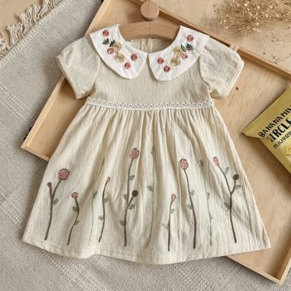 Baby Girls Apricot Floral Print Dress - image 1