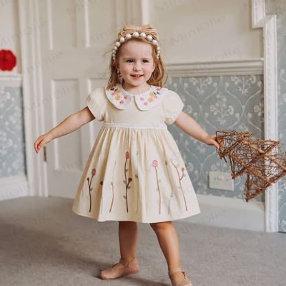 Baby Girls Apricot Floral Print Dress - image 6