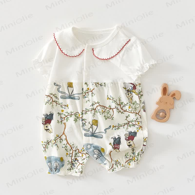 Baby Rabbit Peter Pan Collar Romper - White Pear&Rabbit - 24-36M - image 1