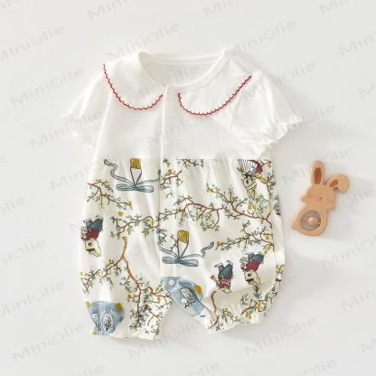 Baby Rabbit Peter Pan Collar Romper - White Pear&Rabbit - 24-36M - image 1