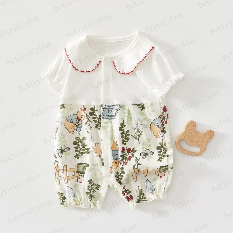 Baby Rabbit Peter Pan Collar Romper - White Berry&Rabbit - 24-36M - image 2