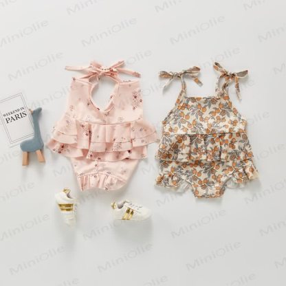 Baby Flower/Lemon Ruffle Strap Swimsuit - image 1