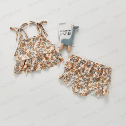 Baby Flower/Lemon Ruffle Strap Swimsuit - Beige Lemon - 2-3T - image 3