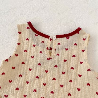 Toddler Girls Heart Print Bow Tank Top and Shorts Set - image 4