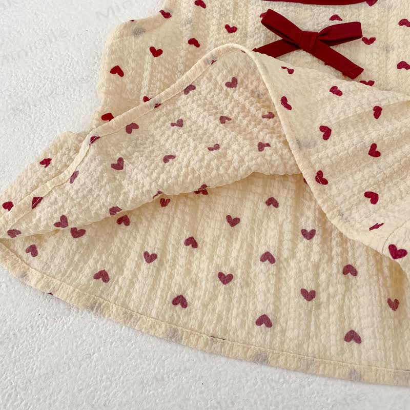 Toddler Girls Heart Print Bow Tank Top and Shorts Set - image 5