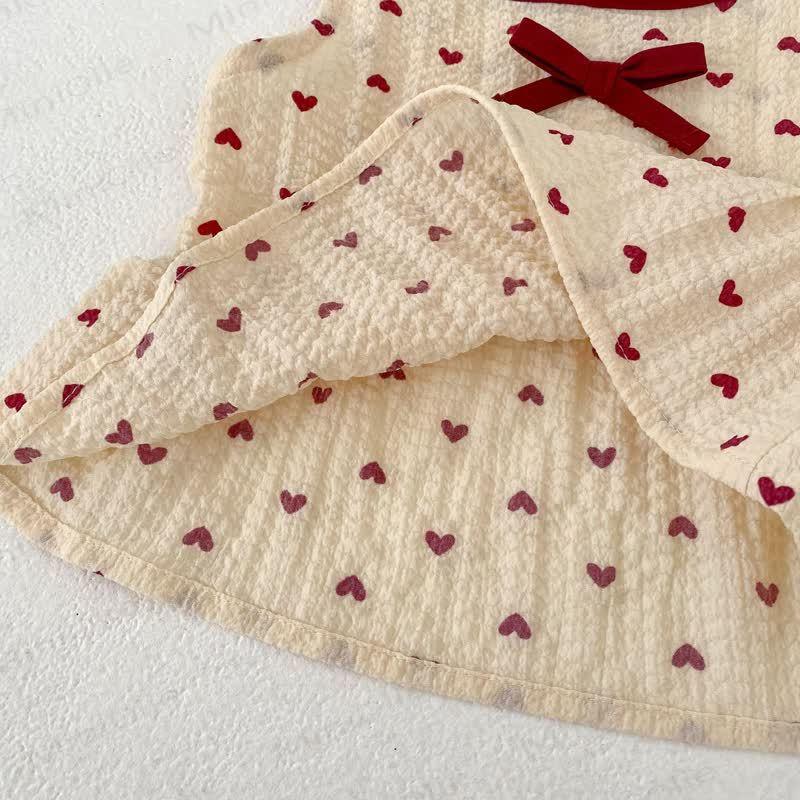 Toddler Girls Heart Print Bow Tank Top and Shorts Set - image 5