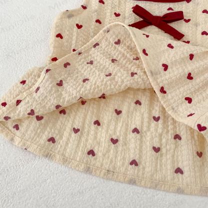 Toddler Girls Heart Print Bow Tank Top and Shorts Set - image 5