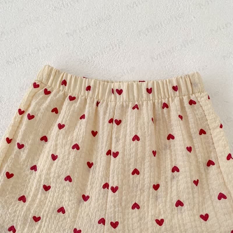 Toddler Girls Heart Print Bow Tank Top and Shorts Set - image 6