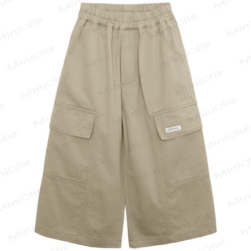 Toddler Boys Cotton Khaki Cargo Pants - Khaki - 8-9T - image 2