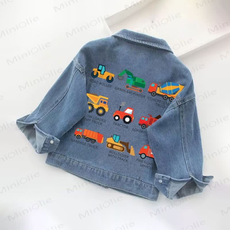 Toddler Kid Car Pattern Denim Jacket - image 2