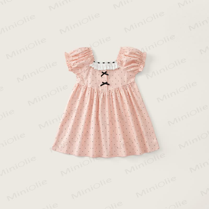 Vintage- Kleid mit Punktmuster für Kleinkind - Rosa - 8-9J - image 1