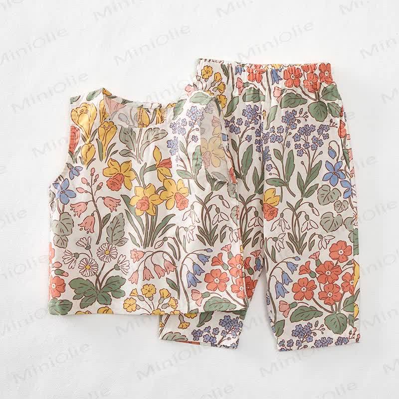 Baby Toddler Spring Flowers Sleeveless 2-piece Set - image 3