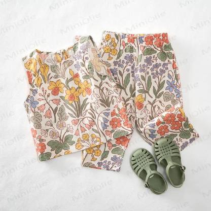 Baby Toddler Spring Flowers Sleeveless 2-piece Set - image 2