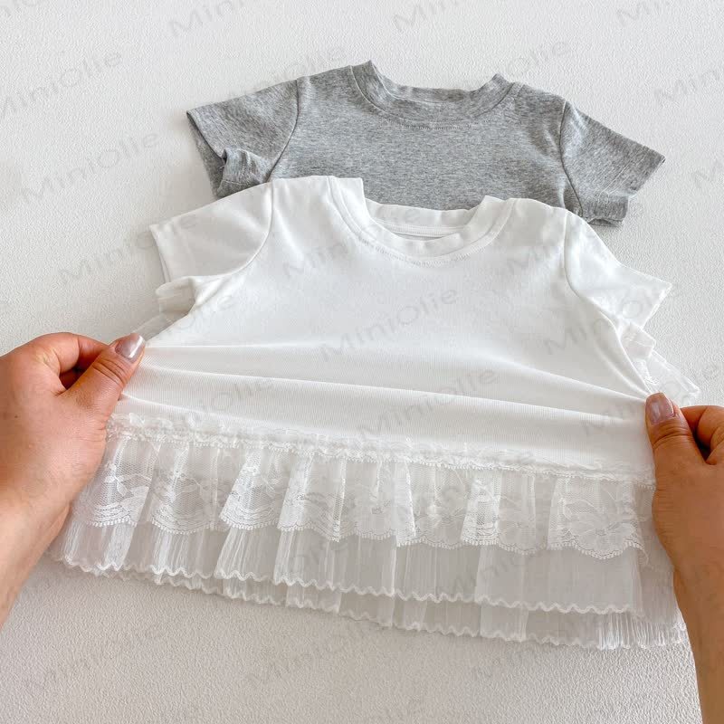 Baby Girl Lace Spliced T-Shirt - image 6