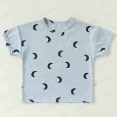 Baby Blue Moon Print Romper/Bodysuit/Tee - T-shirt - 2-3T - image 4