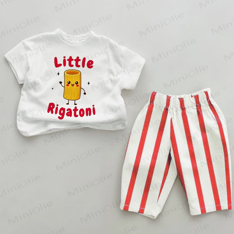 LITTLE RIGATONI Baby Red Vertical Striped 2-piece Set – MiniOlie-AU