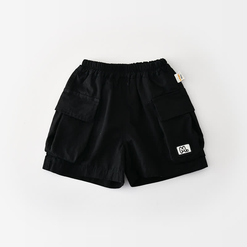 Baby Toddler Boys Cotton Striped Top or Solid Black Shorts - Black - 4-5T - image 4