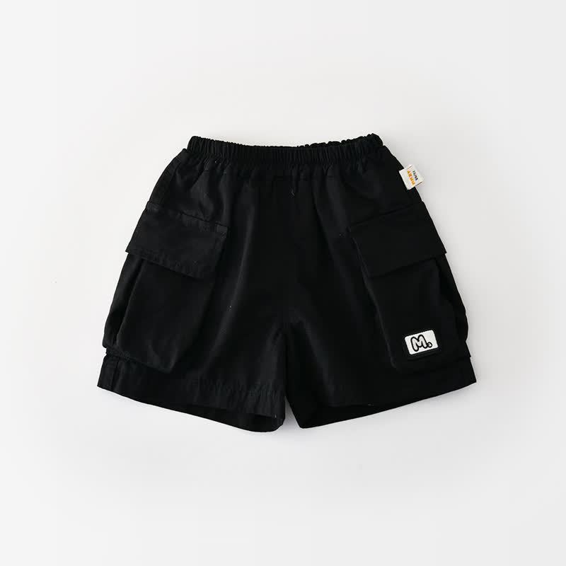 Baby Toddler Boys Cotton Striped Top or Solid Black Shorts - Black - 4-5T - image 4