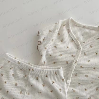 Baby Girls Cotton Floral Print Tank Top and Shorts Pyjama Set - image 4