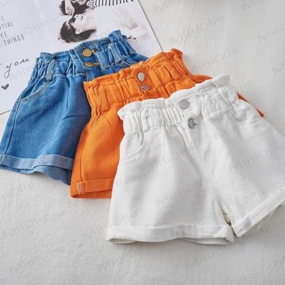 Toddler Kid Girls Cotton Solid Color Denim Shorts - image 5