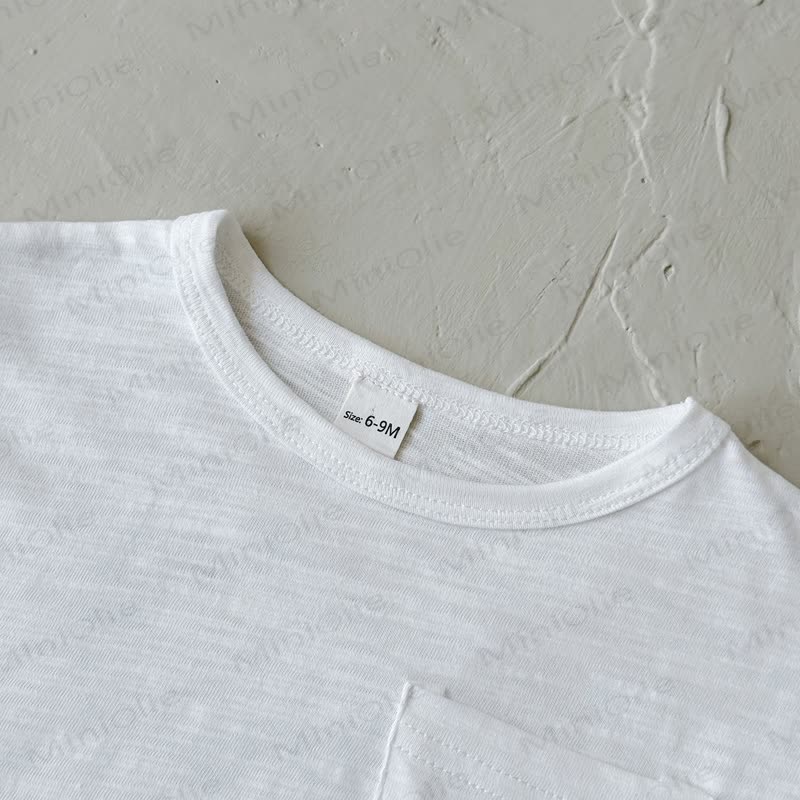 Baby Solid Color Crew Neck T-shirt - image 5