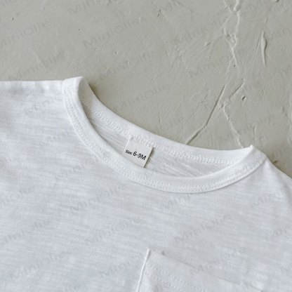 Baby Solid Color Crew Neck T-shirt - image 5