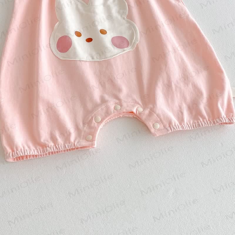 Baby Girl Flower/Rabbit Strap Romper - image 8