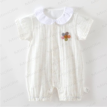 Baby Girl Flower Romper - Beige - 15-24M - image 1