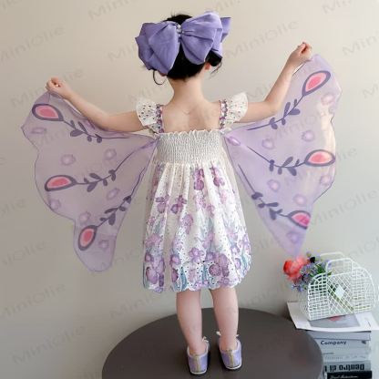 Toddler Girls Floral Print Tulle Sleeveless Dress - image 3