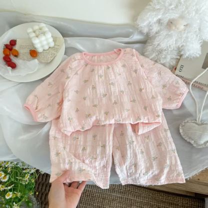 Toddler Kid Girls Pink Floral Print Top and Pants Set - Green - 10-11T - image 2