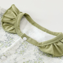 Baby White&Green Floral Ruffle Collar Romper - image 4