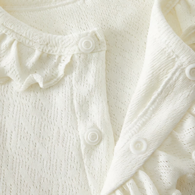 Baby Bowknot Ruffle Trim Romper - image 5