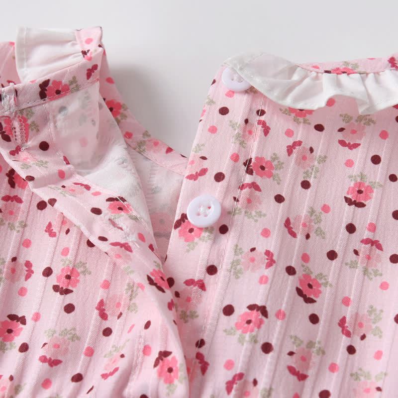  Baby Pink Floral Smocked Bodysuit withHeadband - image 3