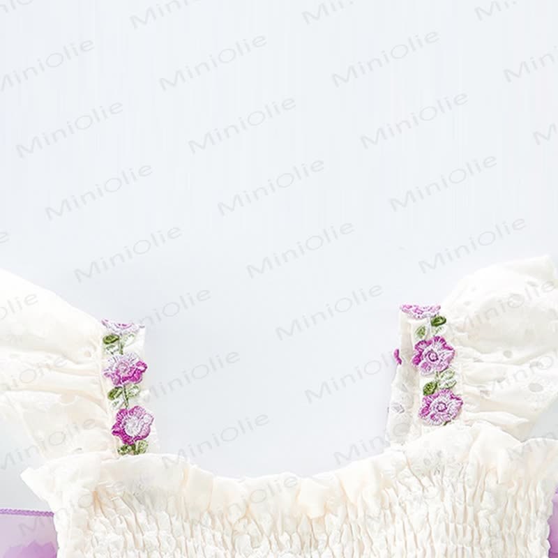 Toddler Girls Floral Print Tulle Sleeveless Dress - image 5