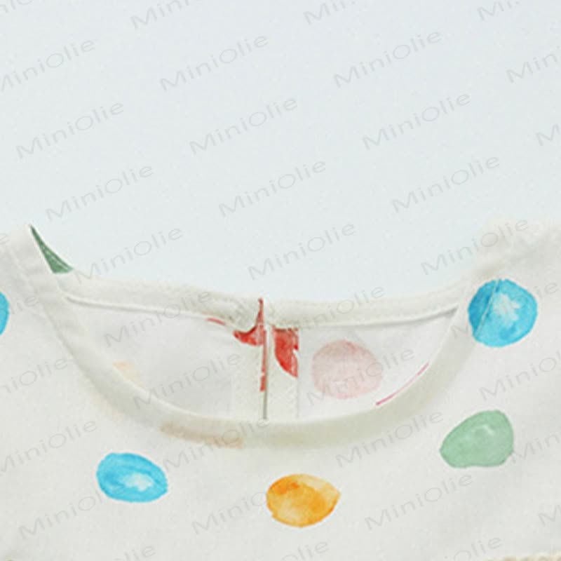 Toddler Girls Cotton Puff Sleeves Polka Dot Dress - image 3