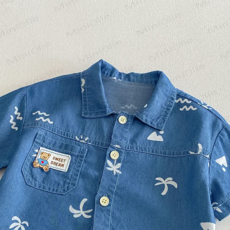 Baby Toddler Boys Palm Print Top and Shorts Set - image 2