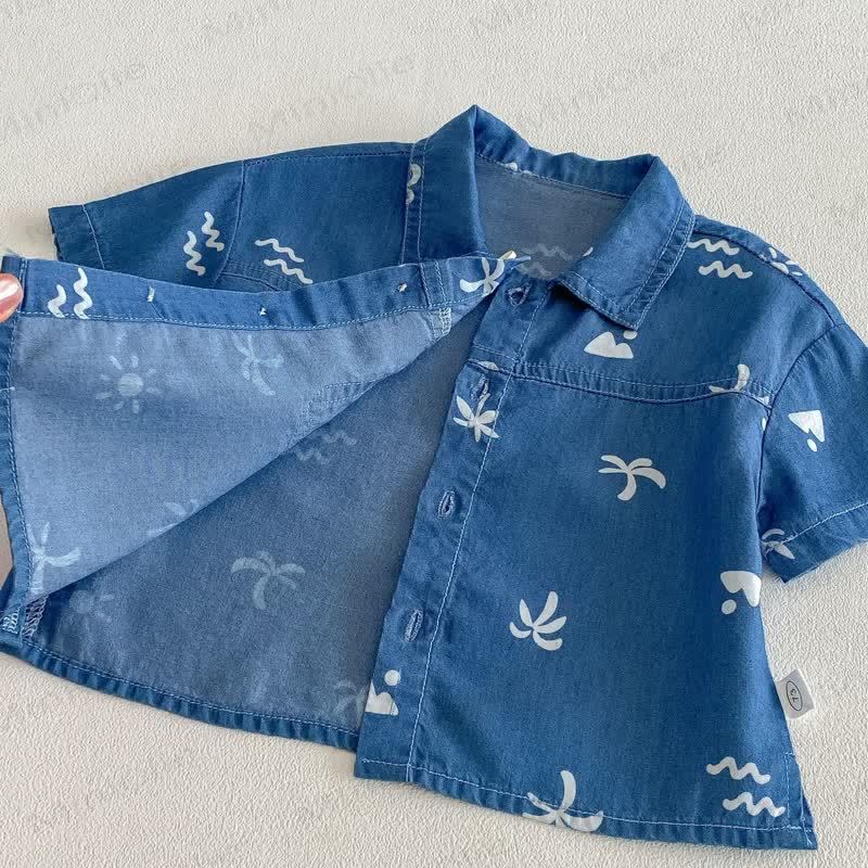 Baby Toddler Boys Palm Print Top and Shorts Set - image 3